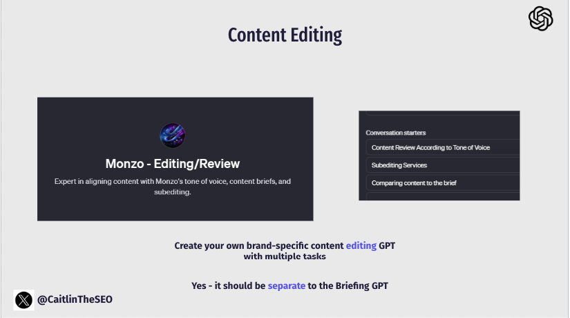 Monzo Editing GPT interface